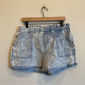 BLANK NYC French Terry Printed On Denim Jean Shorts